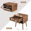 Hidden Compartment Nightstands, Mid Century Modern Concealment Furniture, Bedside Table with Wood Legs, End Table 3