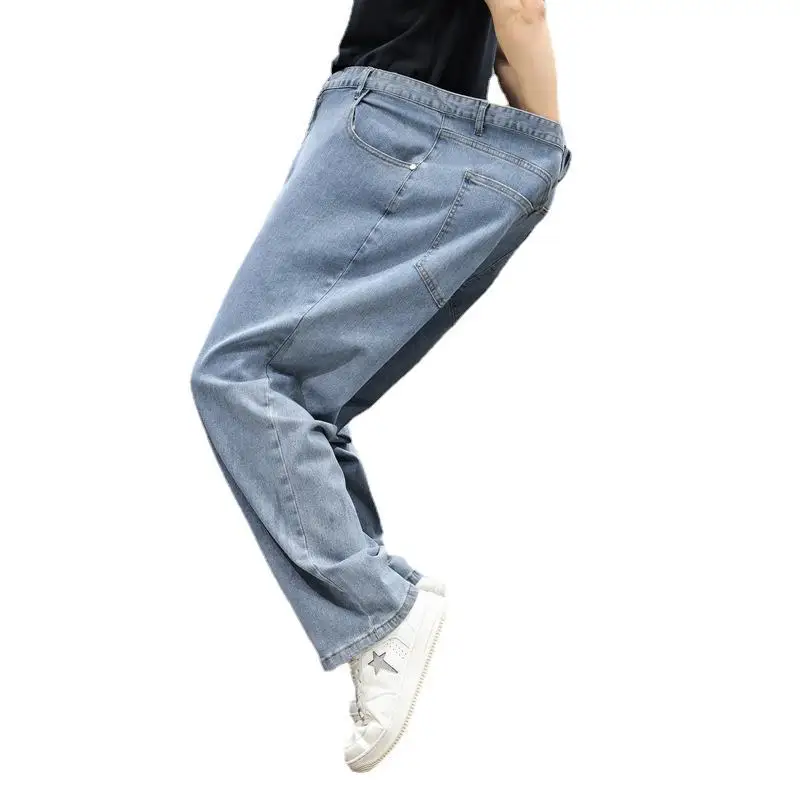Denim Trousers Men Plus Size Loose Straight Summer