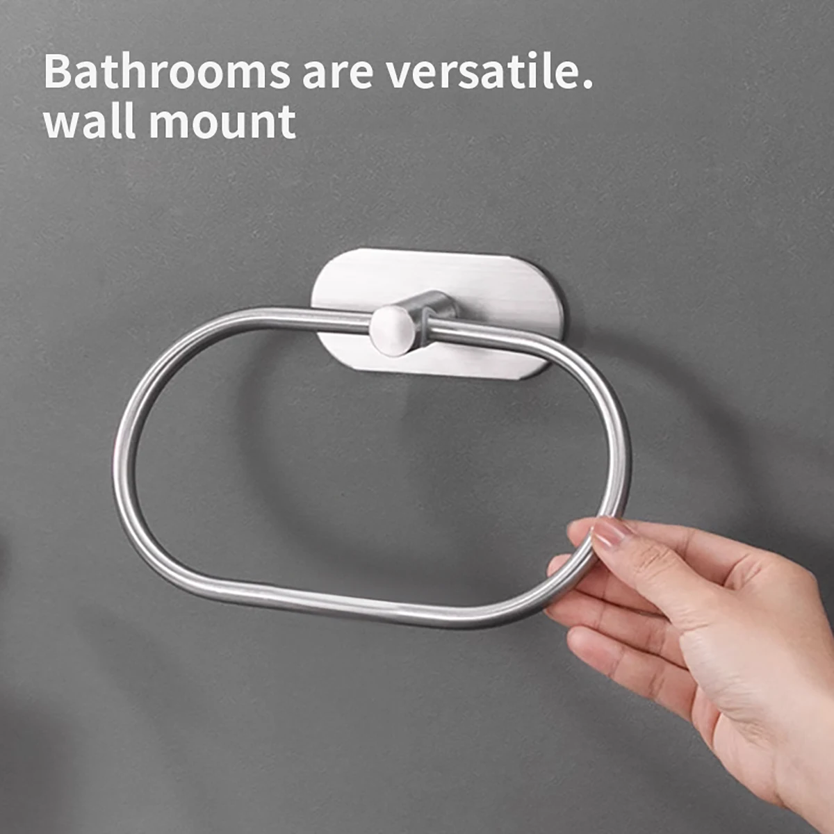 Stainless Steel Towel Rack Swivel Rustproof Towel Hanging Ring Heavy Duty Wall Mounted Towel Rack Bathroom Kitchen Accessories