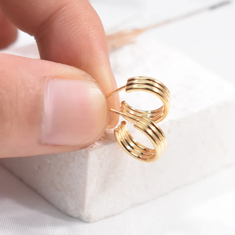 14k Gold gefüllte C-förmige Ohrringe Minimal Style Ohrstecker Gold gefüllte Ohrstecker Brincos Pendientes Ohrringe Boho Ohrring – Detail 11