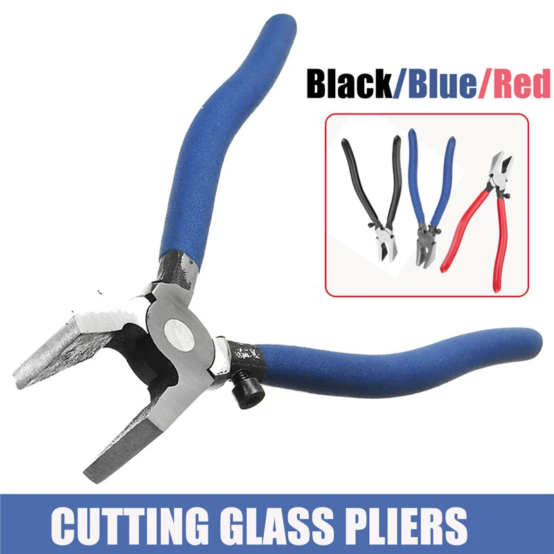 Nonslip Handle Breaking/Cutting Glass Plier Stained Glass Tools Flat