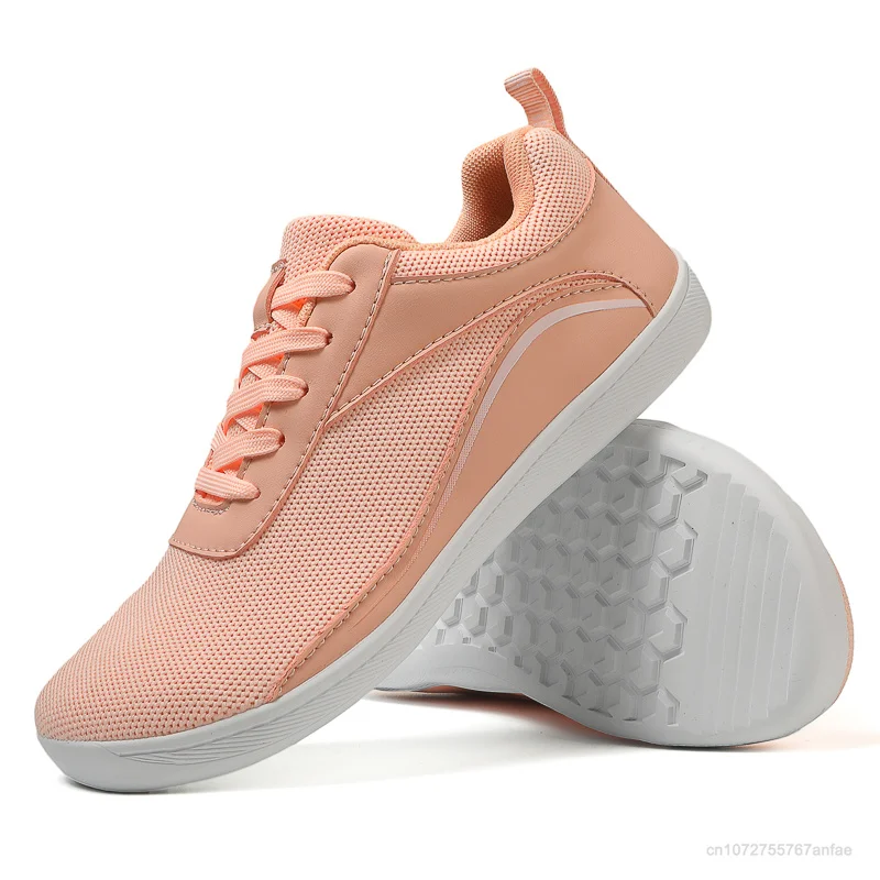 Barefoot Sneakers Adult Cross-Trainer Wide Toe Box Men's Wide Minimalist Zero Drop Sole Casual Knitting Walking Shoes Large Size 4