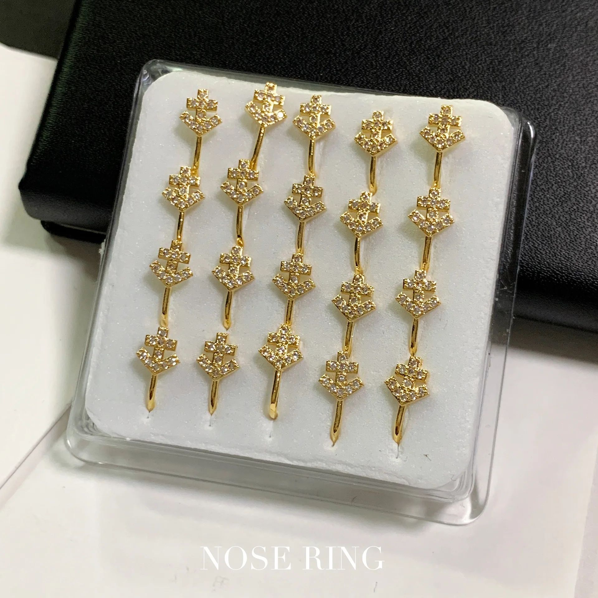 

Adjustable Fake Nose Ring 20pcs Boxed CZ Faux Piercing Jewelry Nose Ring Fake Clip on Circle Non Pierced Nose Ring Women Men