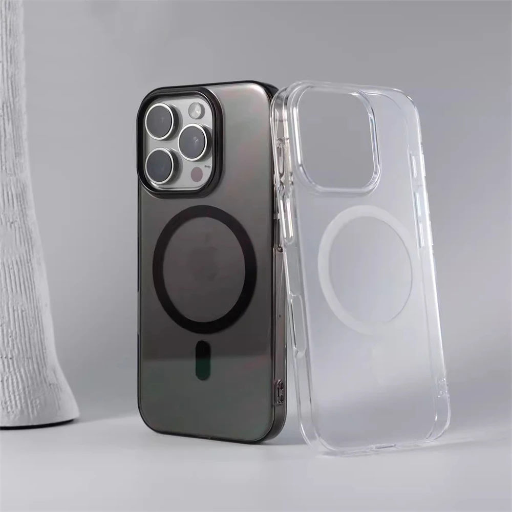 Ultra-Slim Magnetic Wireless Charging Hard Case - HD Transparent