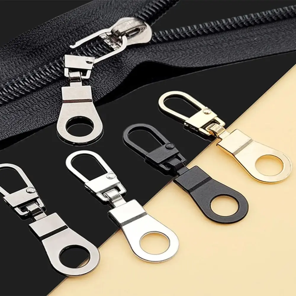 Zipper Repair Kit Zipper Pullers Zipper Sliders Zipper Heads 5PCS Replacement Metal Zip Detachable Zipper Sliders Head Zipper Head Backpacks Purses Repair DIY Sewing Replacement Tab