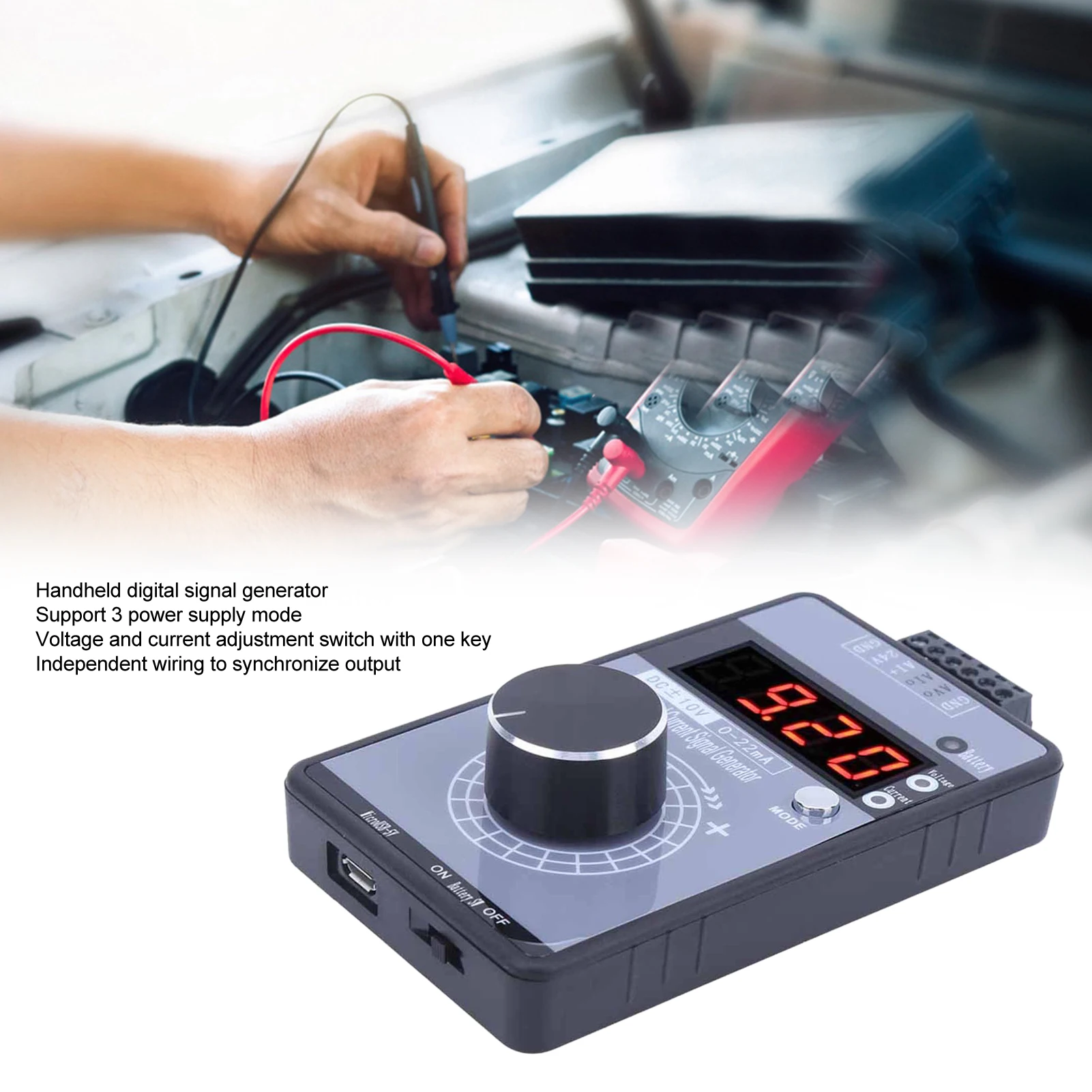 Current Voltage Generator DC 0‑10V 0/0‑22mA Interface Analog Simulator 4 Digit Display for PLC Panel Debugging signal generator current voltage simulator