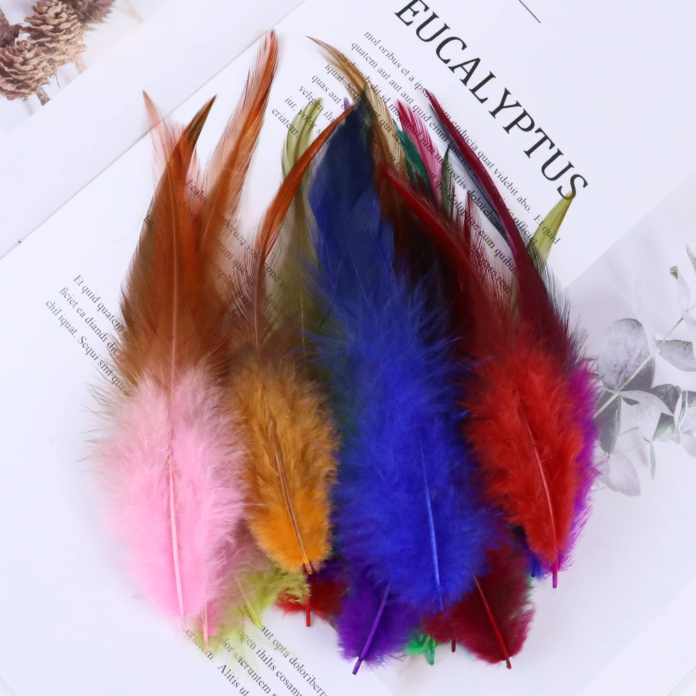 

50pcs Natural Cock Feather 10-15CM High Quality Chicken Feather for Needlework Accessories Crafts Skirt/Dress Sewing Decoration