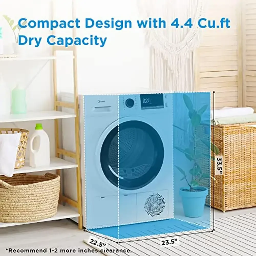 Heat Pump Ventless Stackable Dryer Energy Efficient 4.4 Cu.ft White Space Saving Smart Drying Wrinkle Care ENERGY STAR Qualified 6