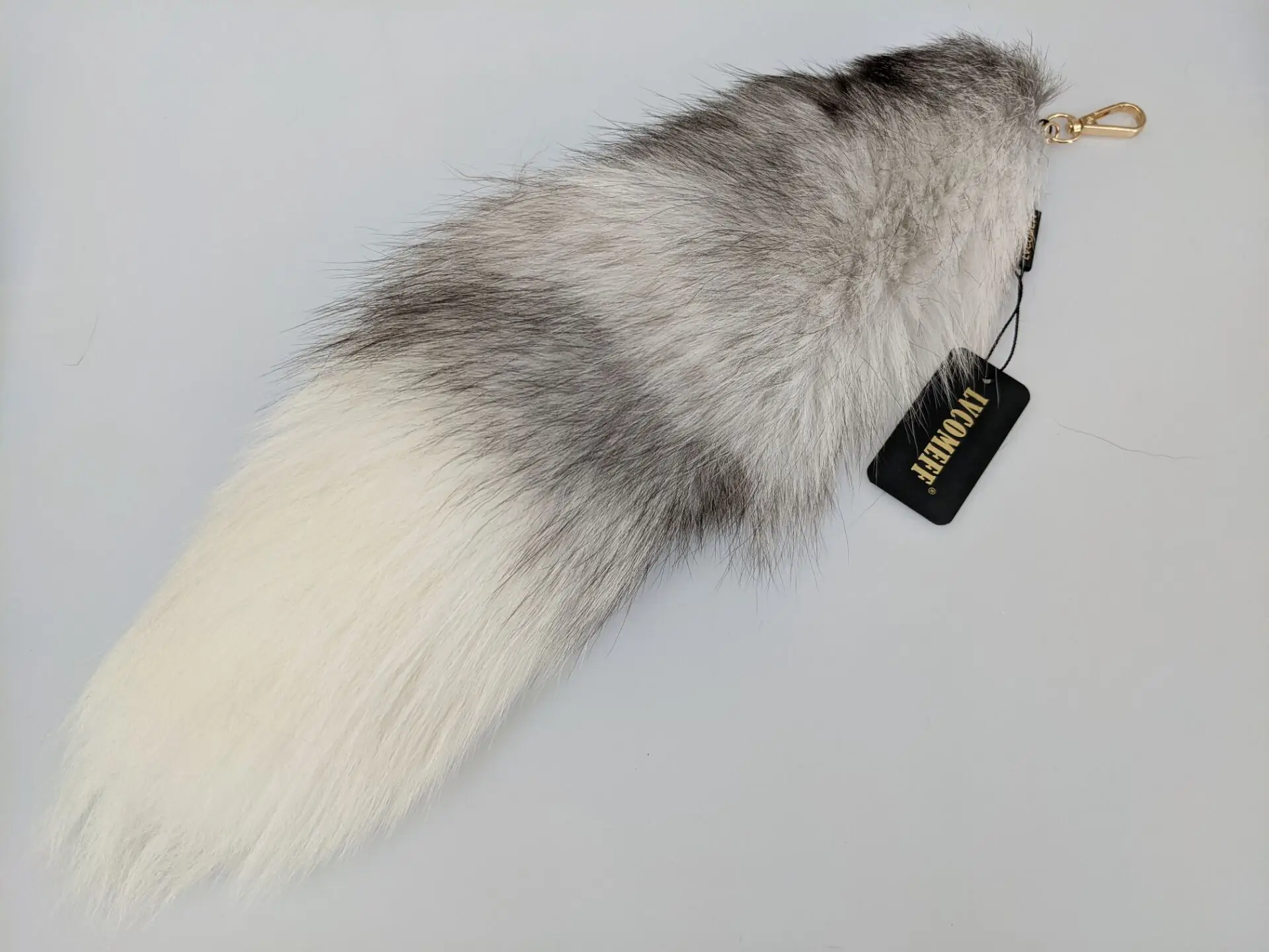 Luxurious Natural Fox Fur Tail Keychain - Chic Y2K Fashion Accessory, 40 cm