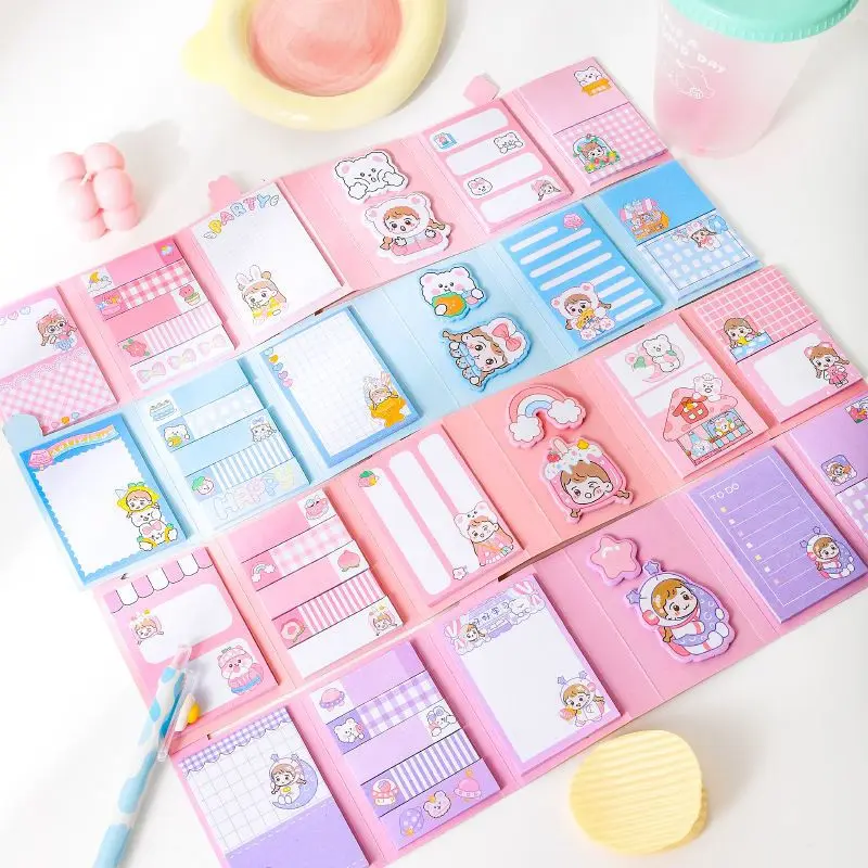 Cartoon Memo Pad Kawaii Paper Sticky Notes Scrapbooking Decoration Cute Posted it Note Sticky Paper Pads 4 boxes（240Sheets/Box)