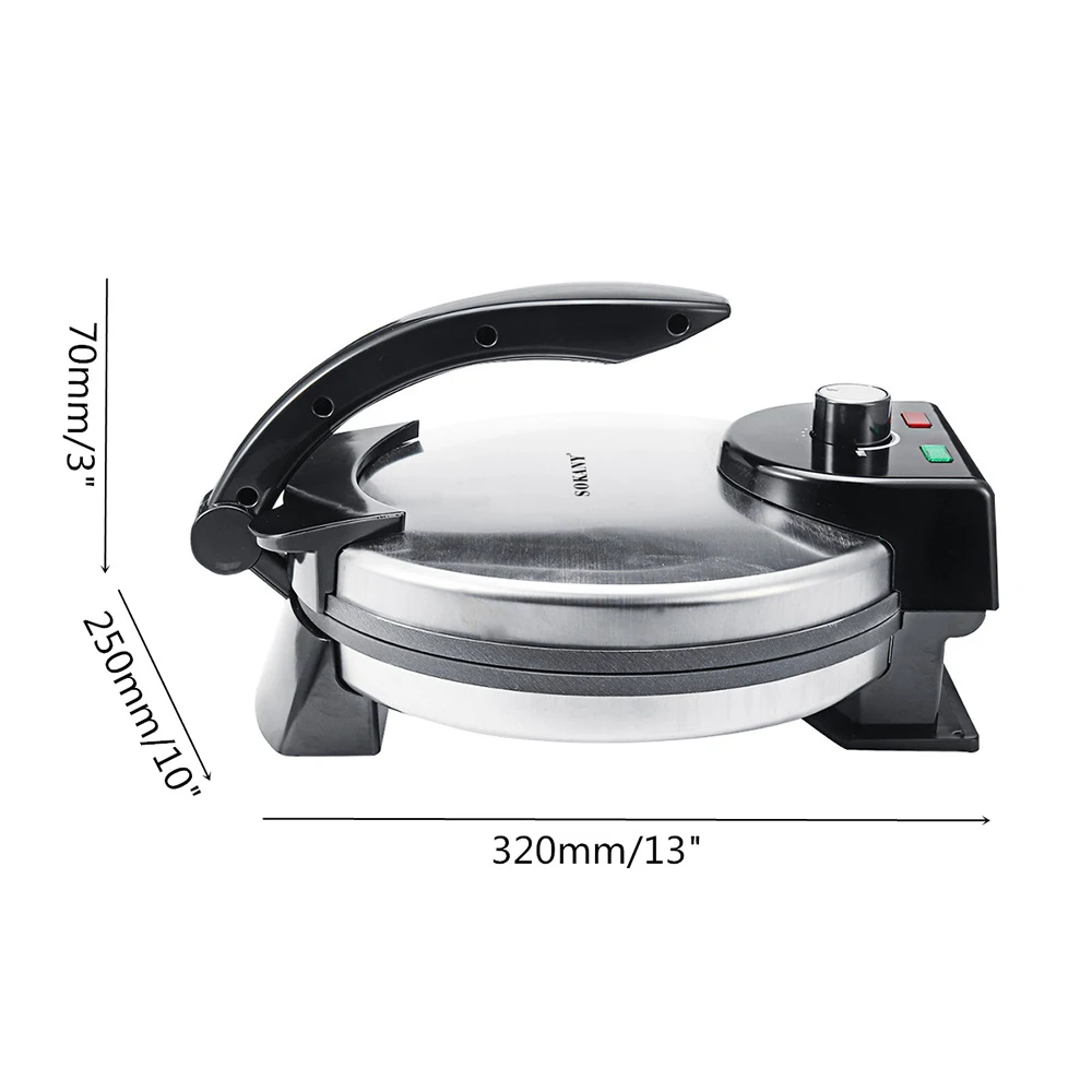Non Stick Roti Maker Electric Crepe Makers 1500W Pancakes Pizza Tortilla Quesadilla Machine 12 Inch Egg Cooking Pan 220V Kitchen 4
