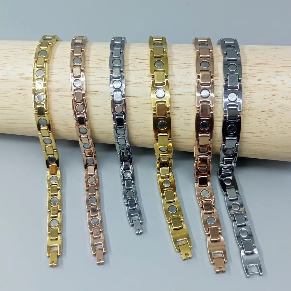 Anti-scratch Tungsten Bracelet Male Gold Chain Health Magnetic