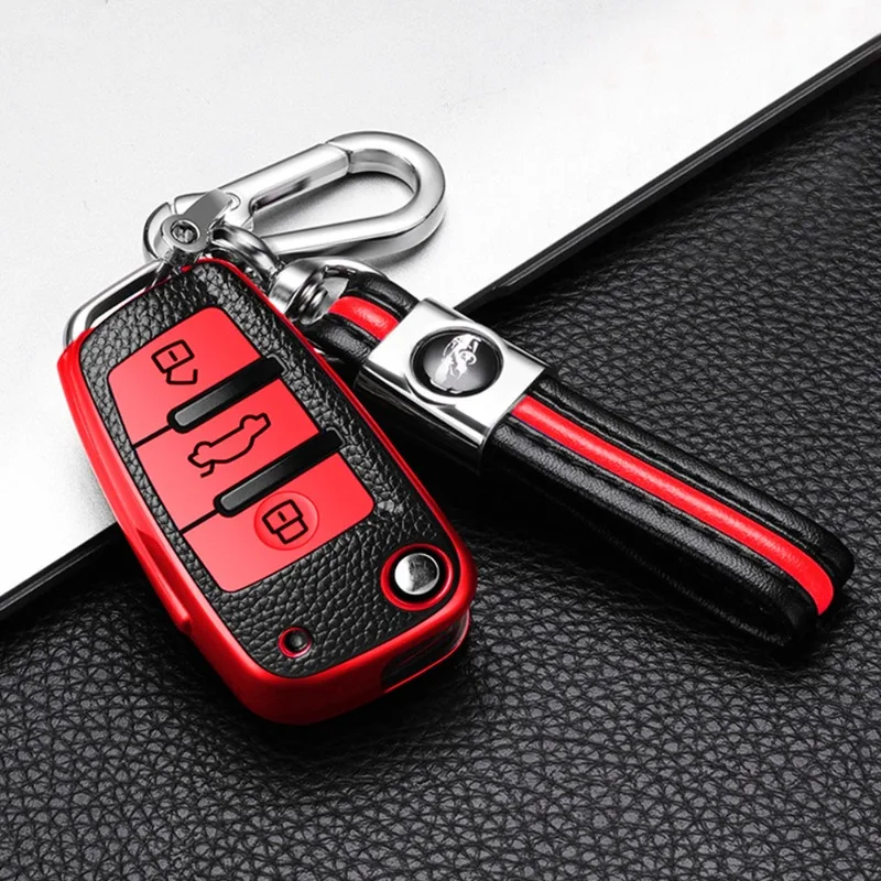 Luxury Leather TPU Key Fob Cover – Premium Car Key Shell Accessory