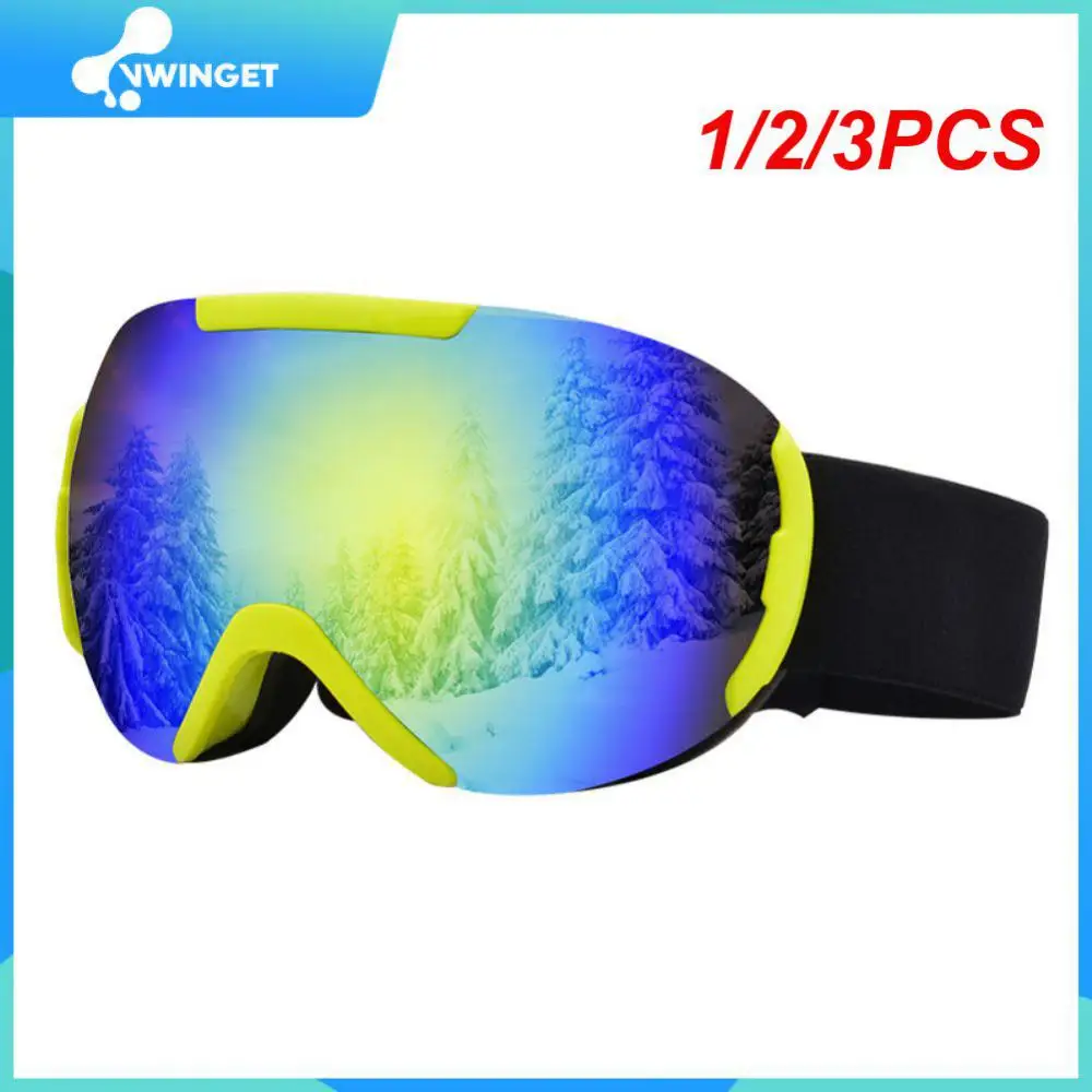 

1/2/3PCS Anti-fog Ski Goggles New Large-view Goggles With Adjustable Mirror Belt PC Wear-resistant Double-layer Ski Mask For