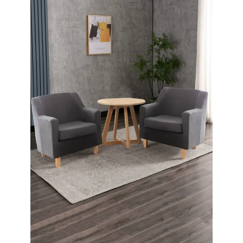 

single solid wood leisure chair sales office reception negotiation visitor hotel detachable sofa chair coffee table combination