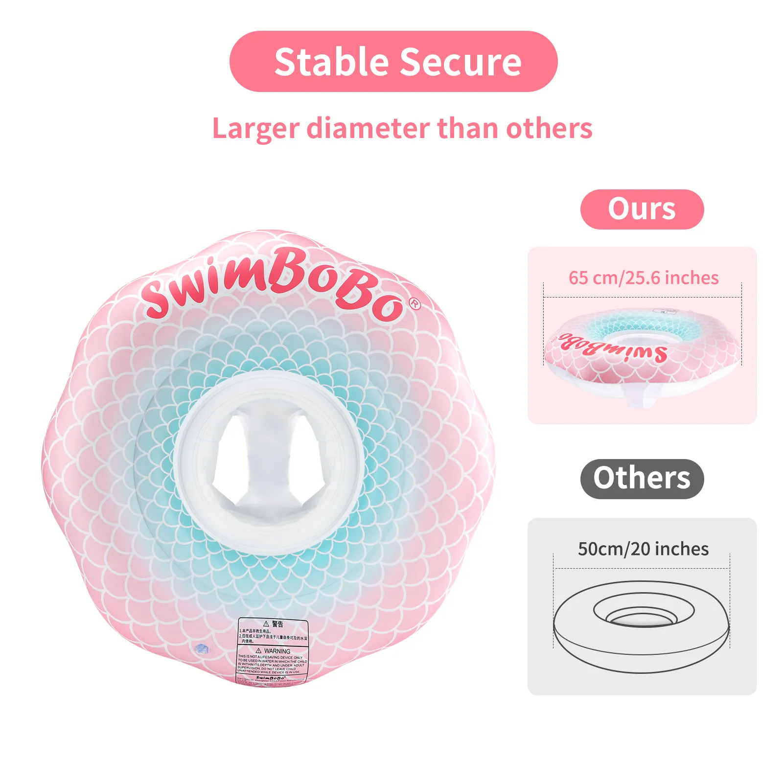 Swimbobo Baby Beauty Mermaid Floating Ring Girl Water Toy Children PVC Inflatable Swimming Seat Rings For Pool Summer Portable 4