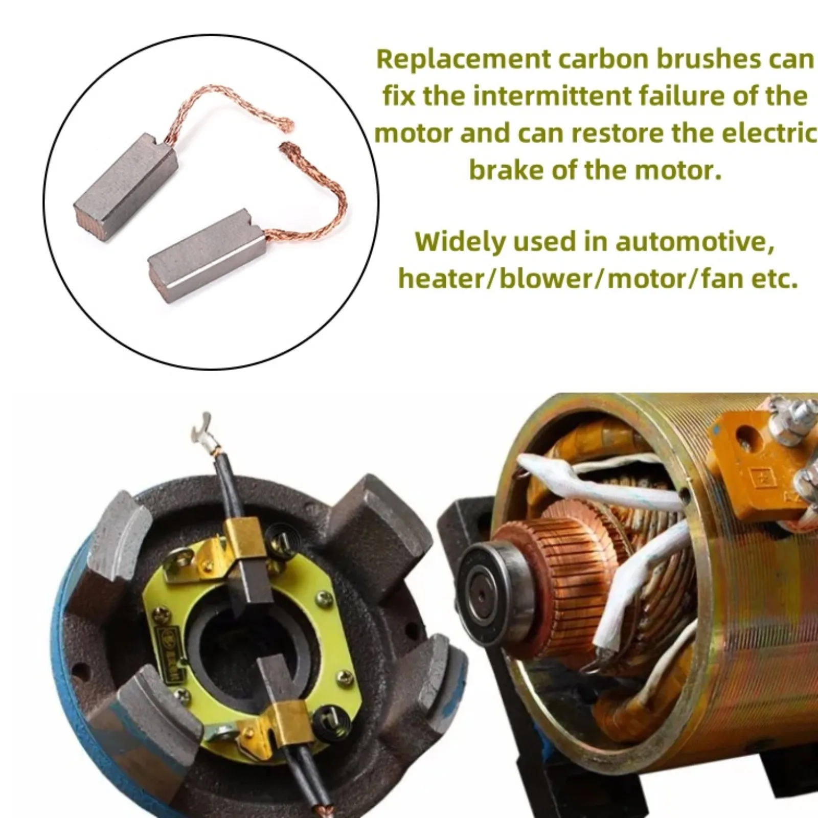 8 Spazzole In Carbonio 6 X 6 X 10 Mm – Per Motore Ventola E Tergicristallo, Compatibili Con Utensili Elettrici E Motori, Set Di Ricambio Durevole