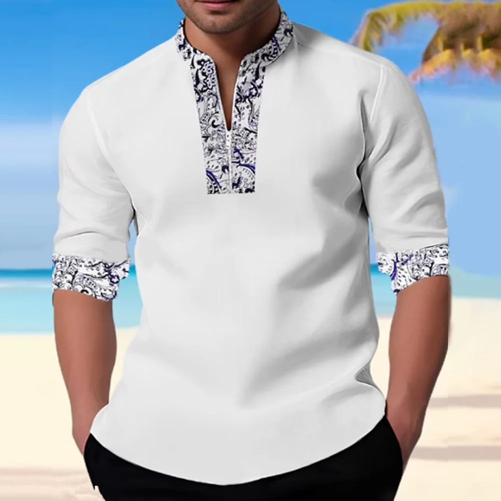 

Men Tops Shirt Decorative Fashion Gift Holiday Long Sleeve Placket Shirts Spring Stylish T Shirts Winter Brand New