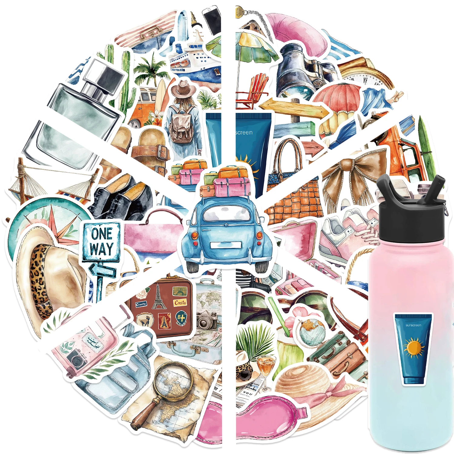 50 Stück Reise-Urlaub-Urlaubsaufkleber, DIY-Kindergeschenk, wasserfester Aufkleber für Laptops, Telefone, Sammelalben, Gepäck, Flaschen, dekorativ – Detail 16