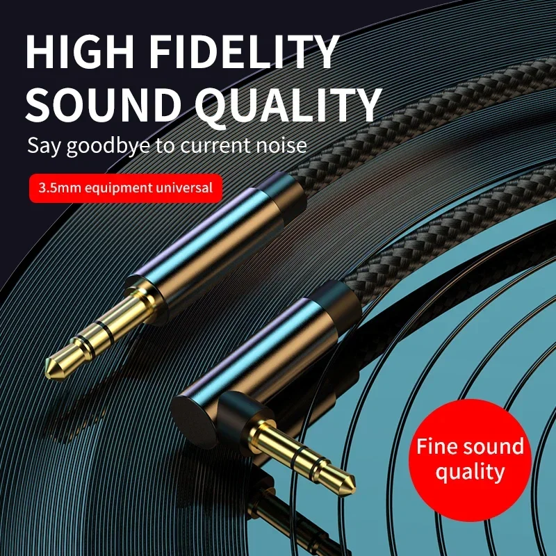 Premium Braided 3.5mm Audio Cable - Male to Male Stereo Connection for Headphones, Speakers, Cars, and Laptops
