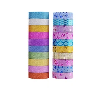 20Rolls Glitter Stickers Paper Adhesive Tapes DIY Decorative Label Craft For Office School Tape Decorative Stickers Random Color 1