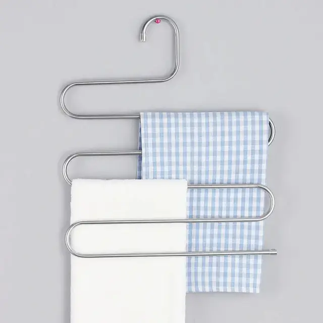 Appendiabiti multifunzionali a 5 strati Appendiabiti antiscivolo per pantaloni Appendiabiti con funzioni multiple per appendere e riporre 6