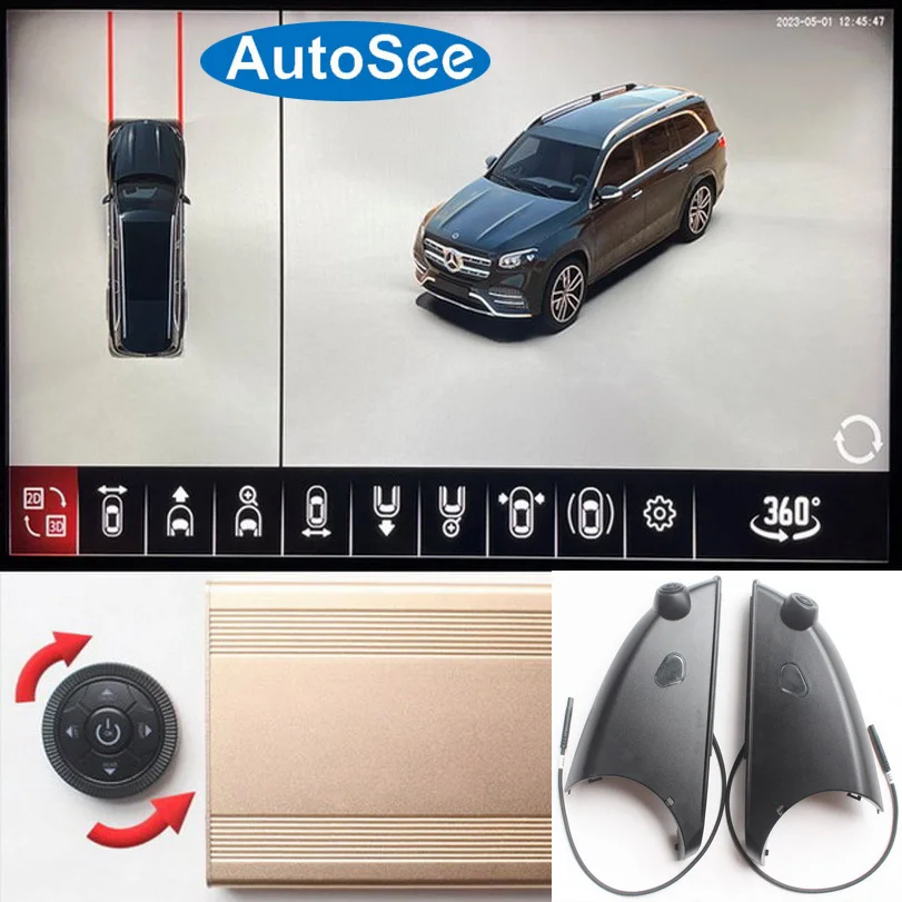 

2013 for Benz for Mercedes GLK class car 360 degree camera Bird eye 3D panoramic view side mirror surround parking reverse 4K