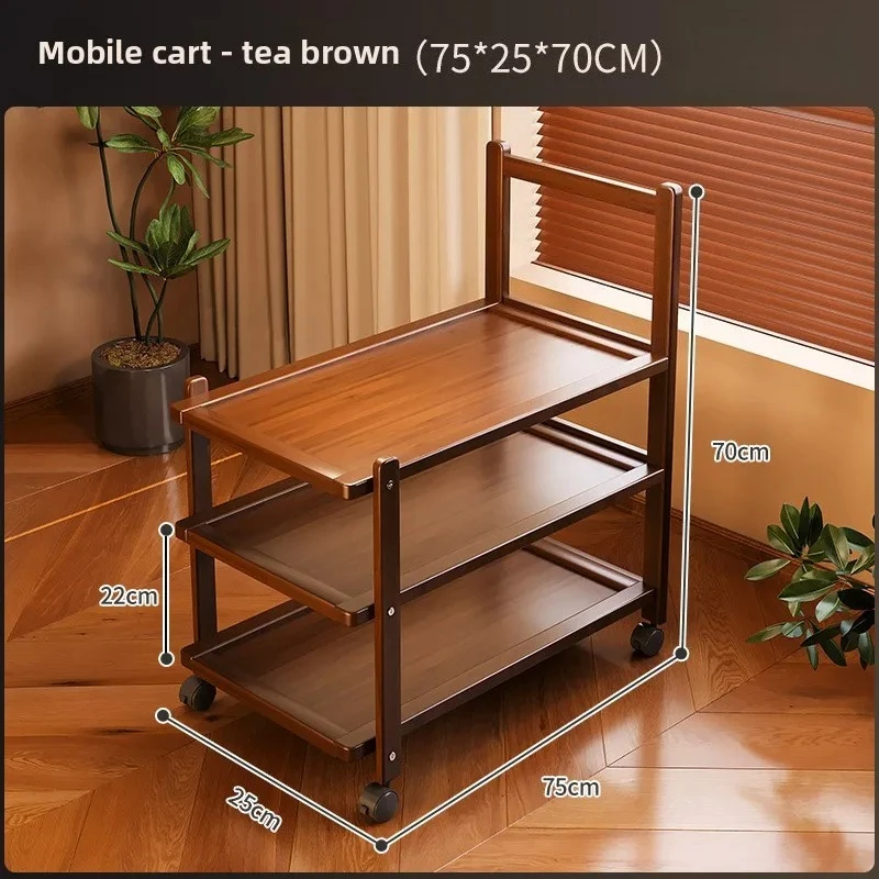 Middle Ancient Style Living Room Sofa Side Table, Living Room Coffee Table, Household Trolley Storage Rack