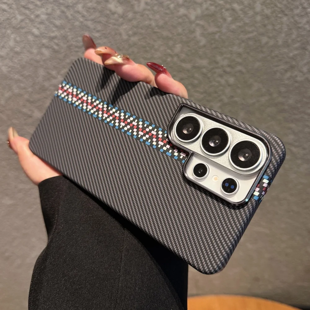 Premium Kevlar Carbon Fiber Magnetic Case for Wireless Charging - Durable Hard PC Cover