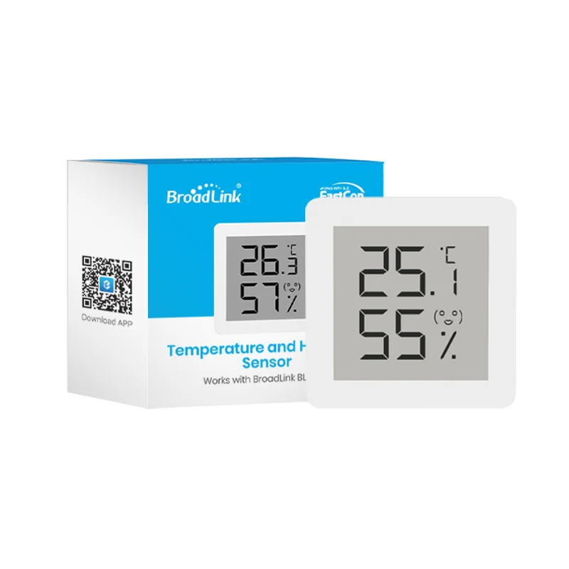 Broadlink-fastcon Srt4 Wireless Indoor e Outdoor Digital Lcd Monitor Alimentado por Bateria Thermo Termômetro Higrômetro para Smart Home
