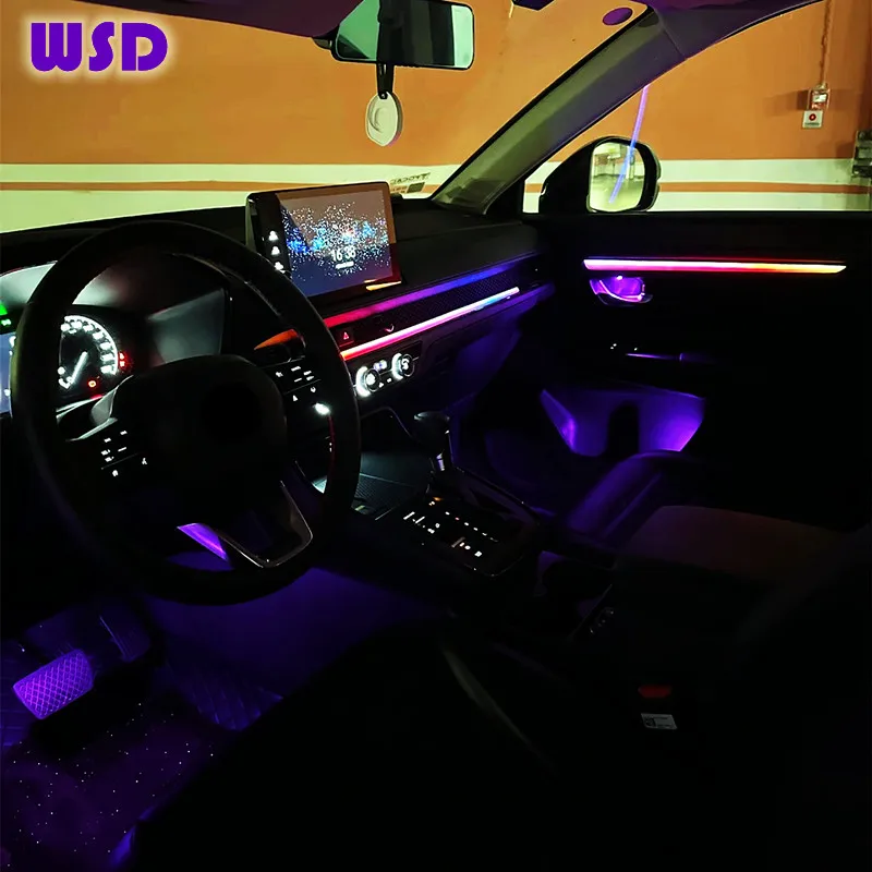

Car 64-color dynamic ambient light for Honda Civic Door LED guide plate interior light bar Mode atmosphere modification