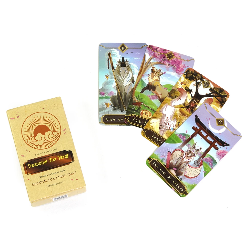 Seasonal Fox Tarot kitseysu to kitsune tarot 78 Cards Tarot english version 3