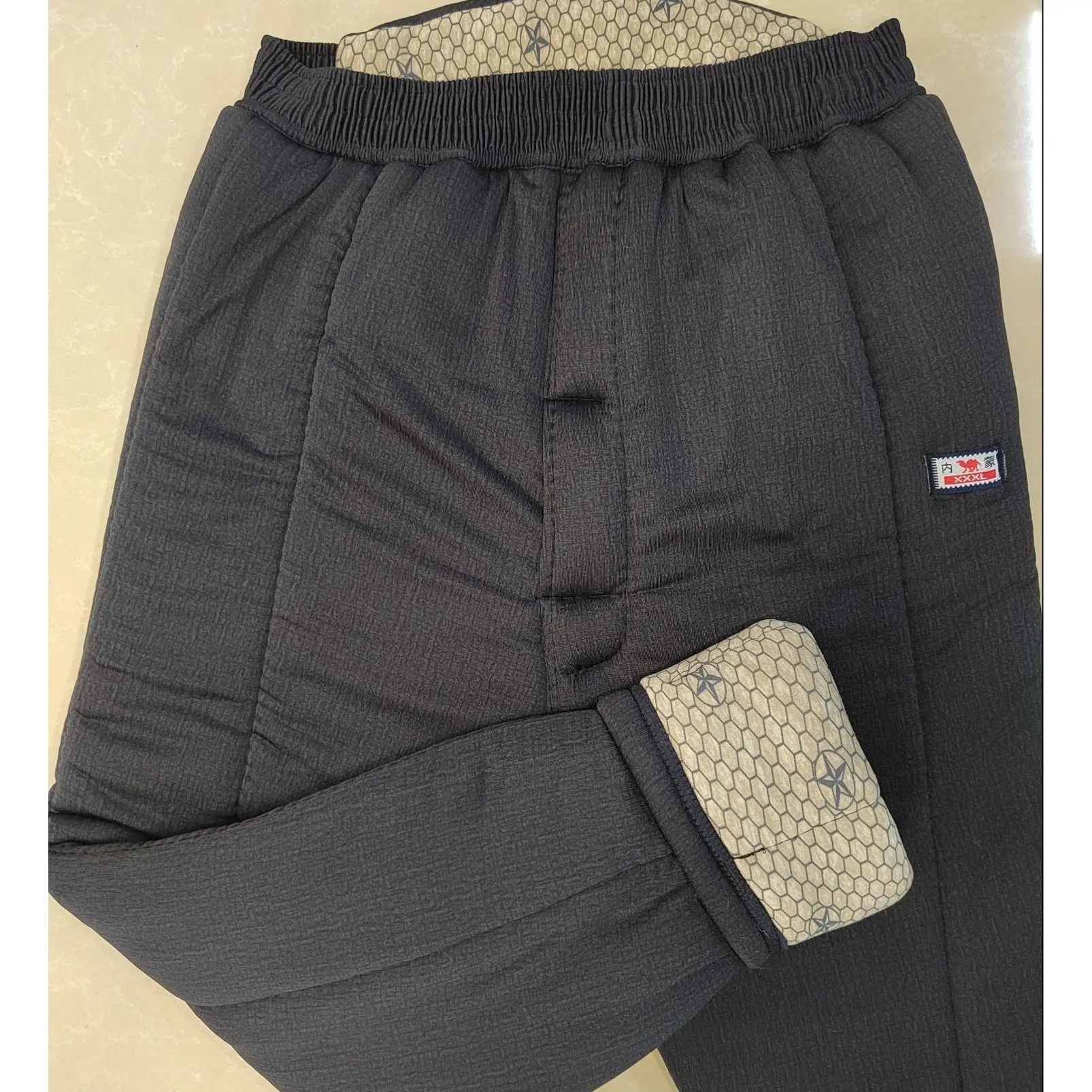 Thermal Underwear Men Winter Cold Thermal Stretch Warm Middle Aged Elderly Waist Protection Camel Hair Cotton-padded Trousers