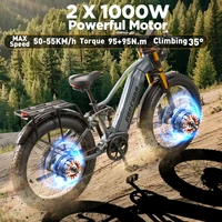 BURCHDA nouveau RX80 2000W 55 KM/H puissant double moteurs vélo électrique 48V20AH batterie au Lithium 26 pouces 4.0 Fatbike vélo électrique 3