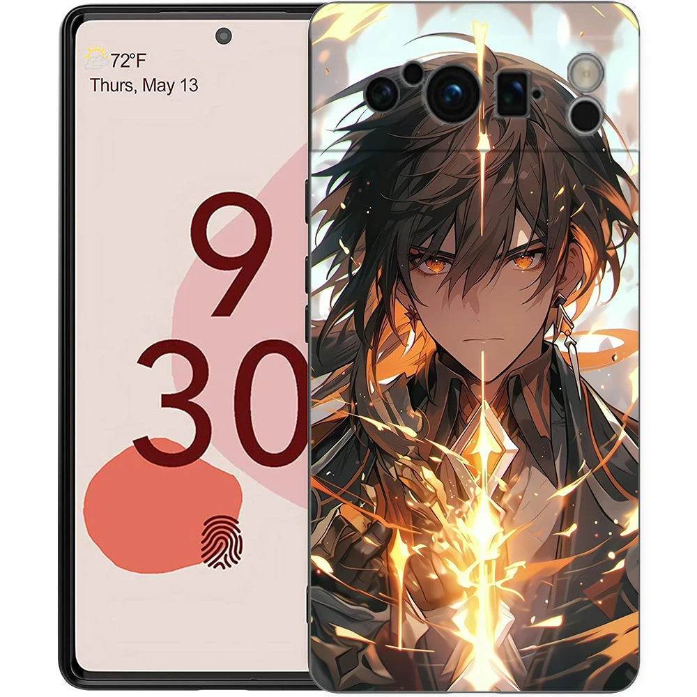 Genshin Impact Wanderer Shockproof Black Silicone Phone Case