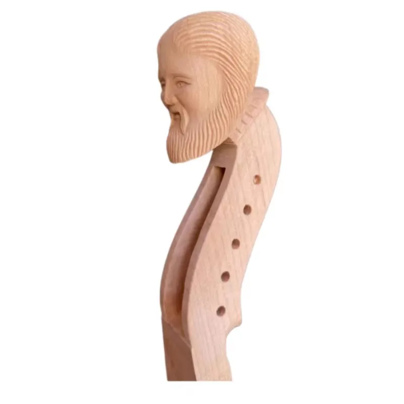 4/5 String Master Level Hand-Carved 4/4 violin head neck ,Imported maple carving old man/horse/dragon/woman head,violin parts