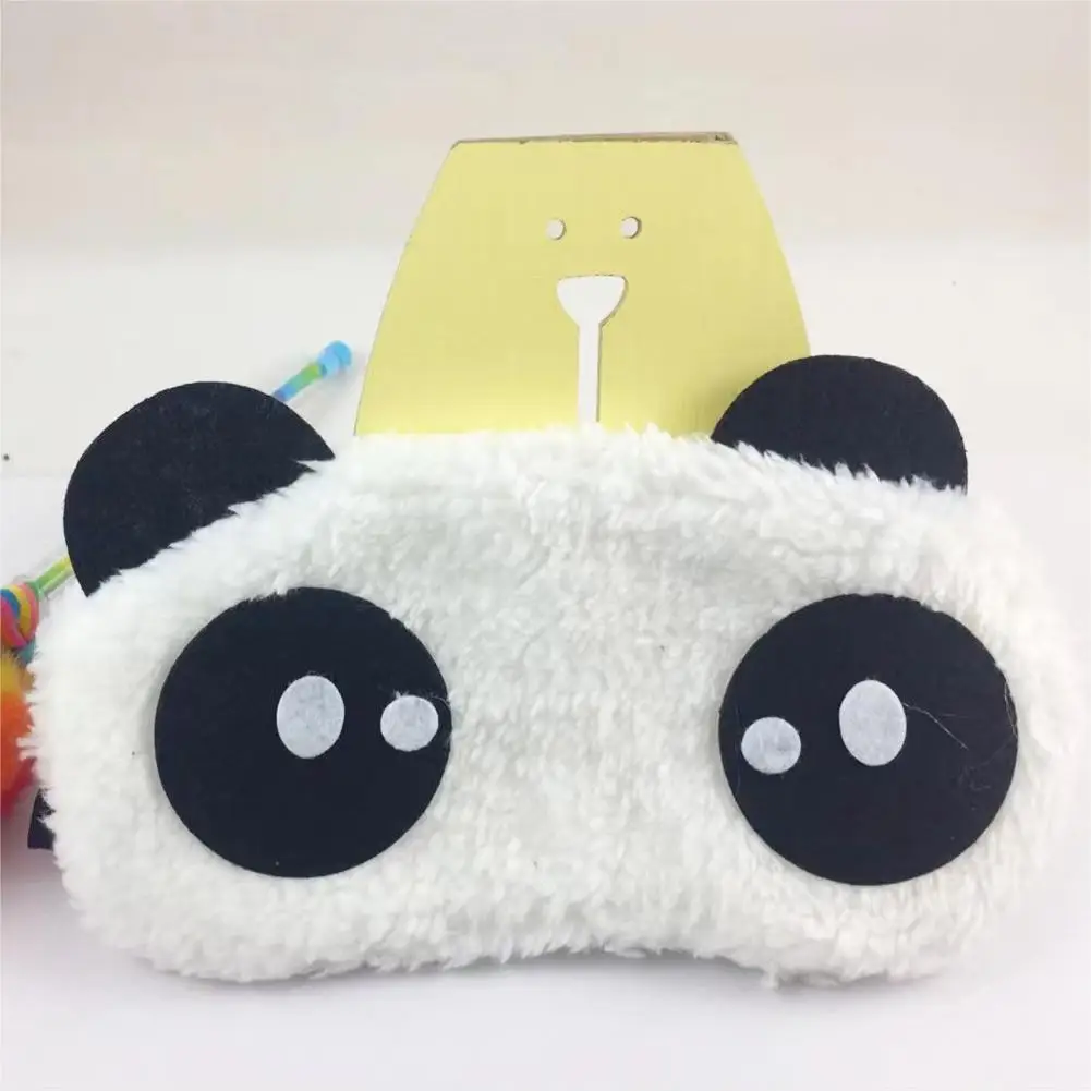 Cartoon Cute Girl Student Eye Mask Panda Eye Mask Plush Fabric Individual Packaging Home Travel Comfortable Sleep 4