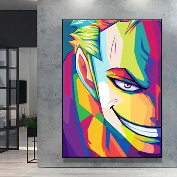 Canva Artwork 1 PIECE Peinture Décoration, Cadeau de dessin animé, Rick Zoro, Affiche de décoration pour chambre d'enfant 2