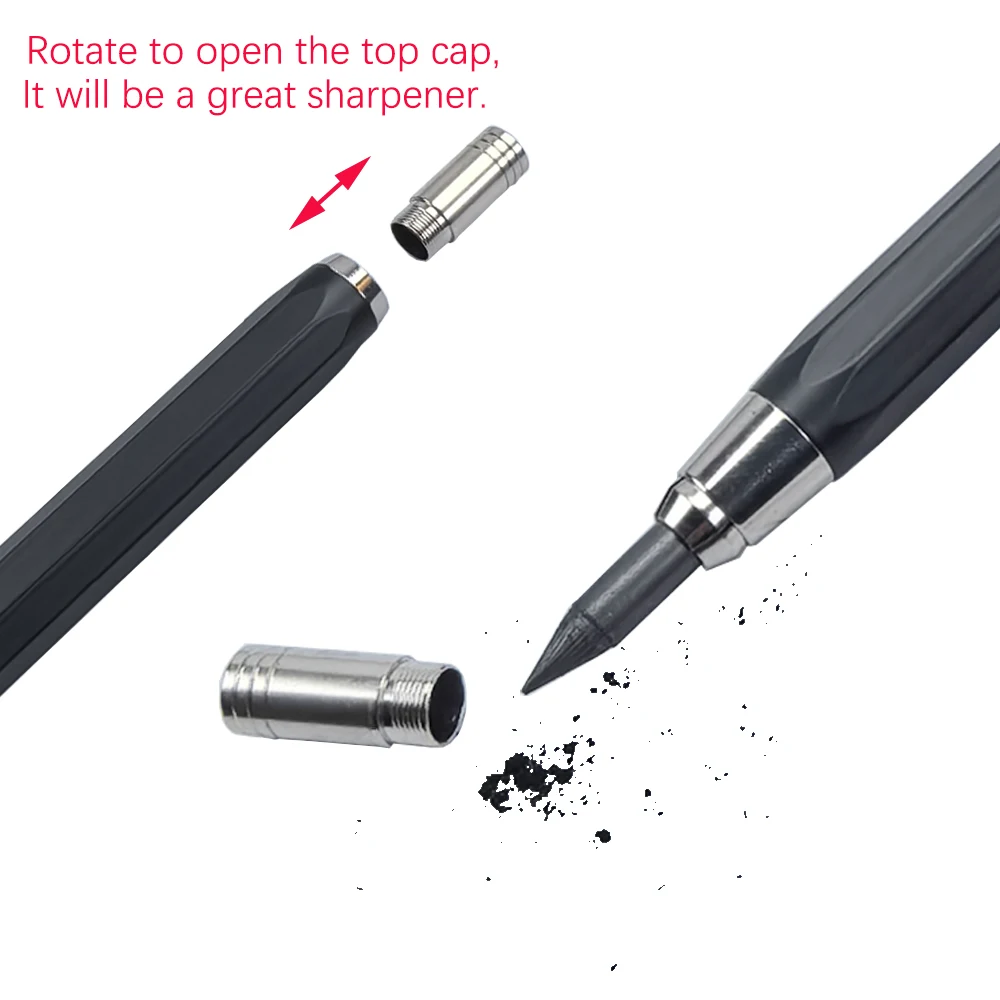 5.6mm Metal Mechanical Pencil Solid Woodworking Pencil for Sketch Drawing woodworking tool ,construction tool 3