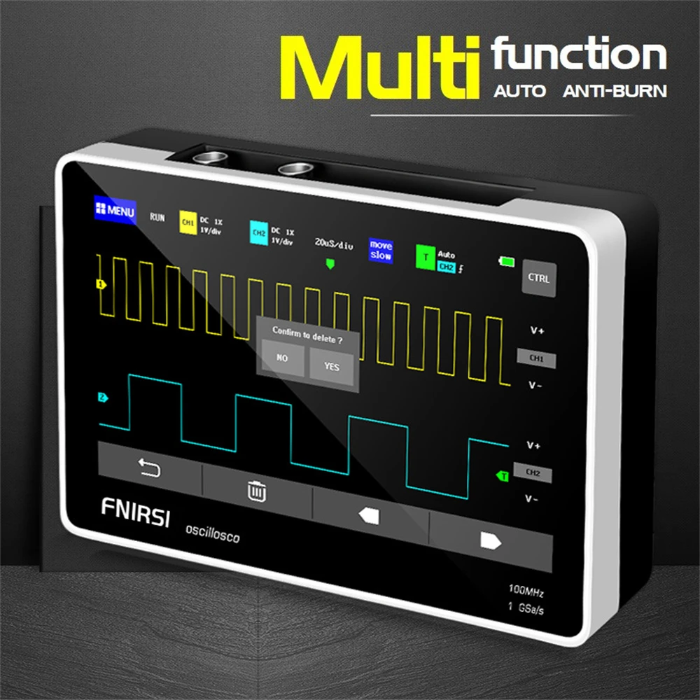 FNIRSI-1013D TC3 Digital Tablet Oscilloscope Dual Channel 100M Bandwidth 1GS Sampling Rate Mini Tablet Digital Oscilloscope
