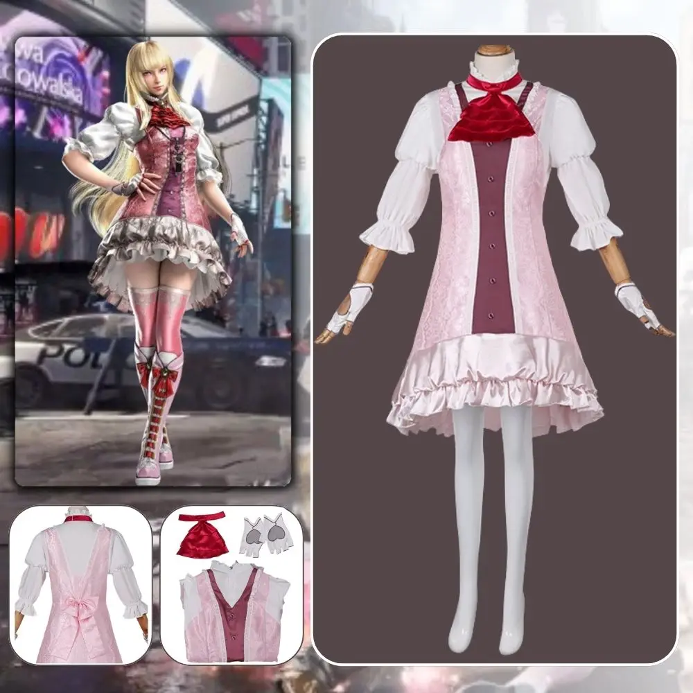 

Game Tekken 8 Lili Cosplay Costume Disguise for Adult Women Girls Lolita Dress Fantasia Outfits Halloween Carnival Party Clothes