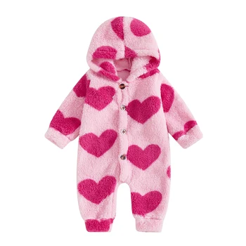 Neonato Ragazzo Ragazza Vestiti Carino peloso con cappuccio Tuta Cappotto Pagliaccetto infantile Capispalla Abiti autunno inverno