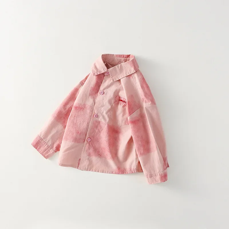 Pure Cotton Long Sleeve Children's Shirt Spring Printed Boys Girls Clothes Baby Top Trendy Kids Clothing