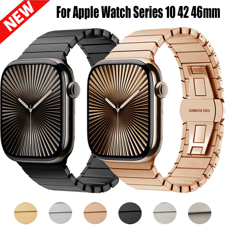 stainless Steel Band For Apple Watch 10 46 42mm Metal Business Bracelet For Iwatch 10 Ultra 49mm 44/45 38/40mm Strap Accessories