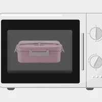 Boîte à déjeuner micro-ondes pour enfants, boîte à Bento Portable pour école et bureau avec vaisselle, cuillères, baguettes, boîte à nourriture en paille de blé 5