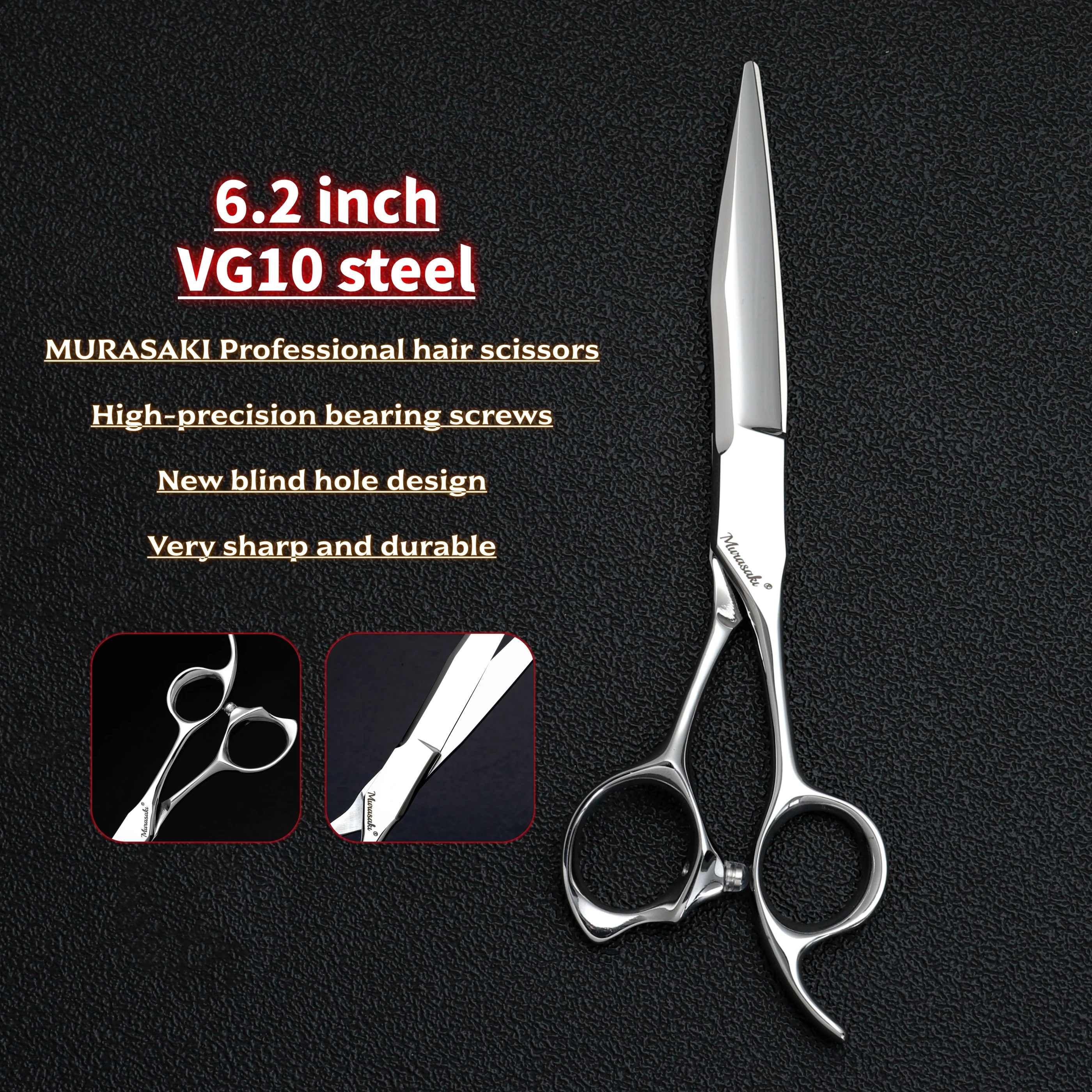 MURASAKI Professionelle Effilierschere, japanische Texturschere aus VG10-Stahl für Männer und Frauen, hochwertiges Friseurzubehör – Detail 16