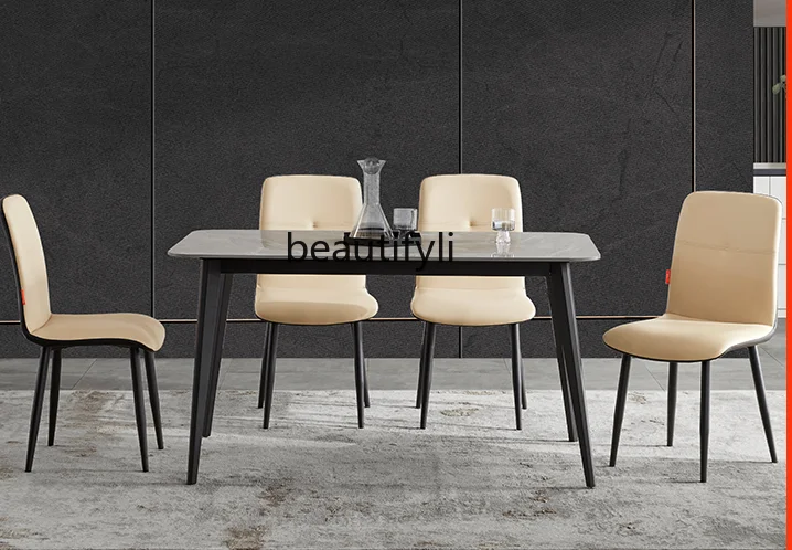 

Modern Minimalist Stone Plate Dining Table Home Small Apartment Minimalist Restaurant Furniture Combination