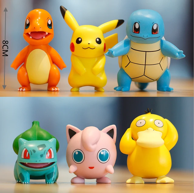 6 Pçs/set Pikachu Pokemon Anime Brinquedos Figura PVC Brinquedo Figura de  Ação para Crianças Aniversário Bolo Decoração Do Carro Ornamentos Presentes