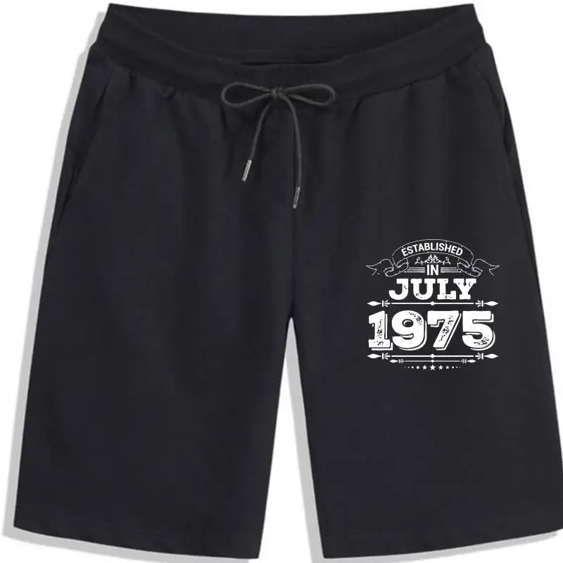 

Established In July 1975 Present Full Birthday Gift Men's Shorts Customize Pure cotton Graphic Spring Casual printing Cotton Men