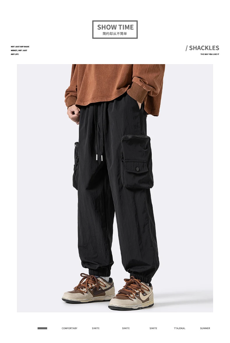 Description Picture 2 of itemautumn slim casual pants men's trendy loose elastic workwear pants men's versatile leggings men's